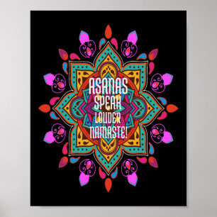 Asanas Flow Stronger With Vibrant Mandala Namaste Poster