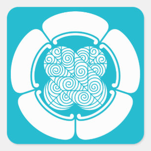 Asano hawk feathers in goka square sticker