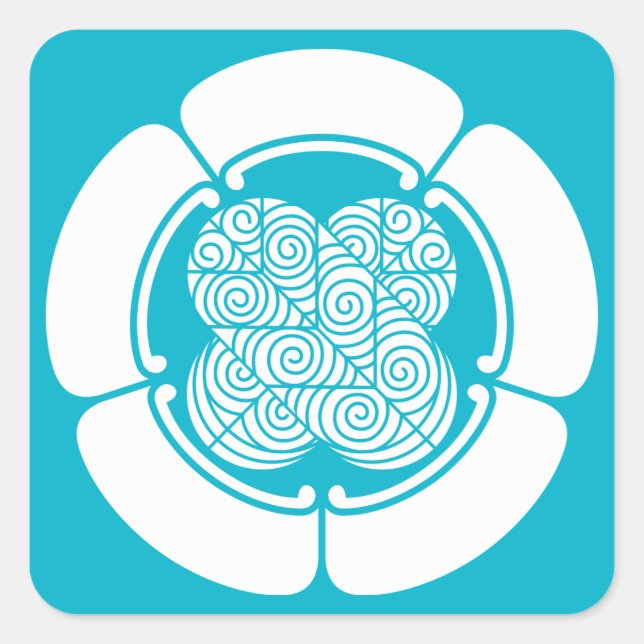 Asano hawk feathers in goka square sticker (Front)