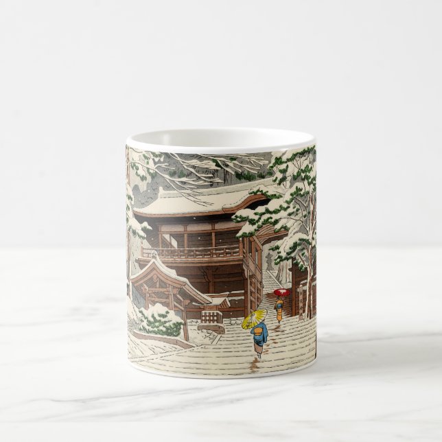 Asano Takeji Snow in Yuki Shrine shin hanga art Coffee Mug (Center)