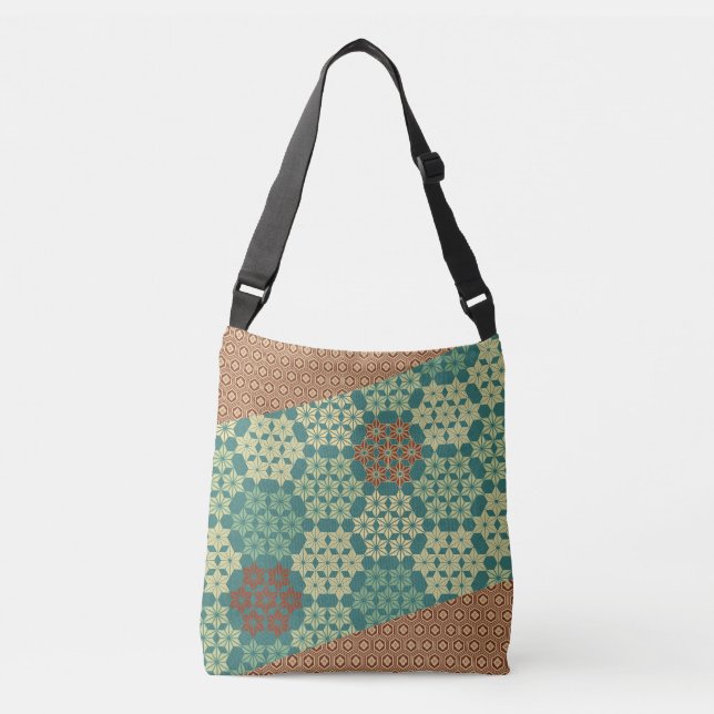 Asanoha and Kikkou Pattern Crossbody Bag (Front)