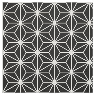 Asanoha Black and White Pattern Fabric