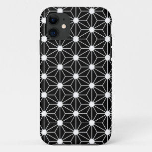 Asanoha black leaf iPhone 11 case