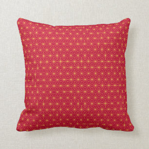 Asanoha Geometric Leaves Traditional Japanese Cushion