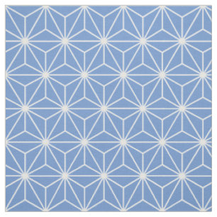 Asanoha Geometric Stars Blue Fabric