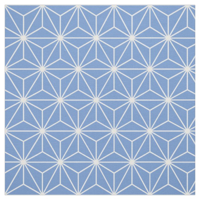 Asanoha Geometric Stars Blue Fabric (Swatch)
