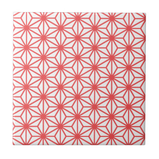 Asanoha RedPink Ceramic Tile