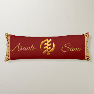 Asante Sana "Gye Nyame" Deep Crimson Adinkra Glide Body Cushion