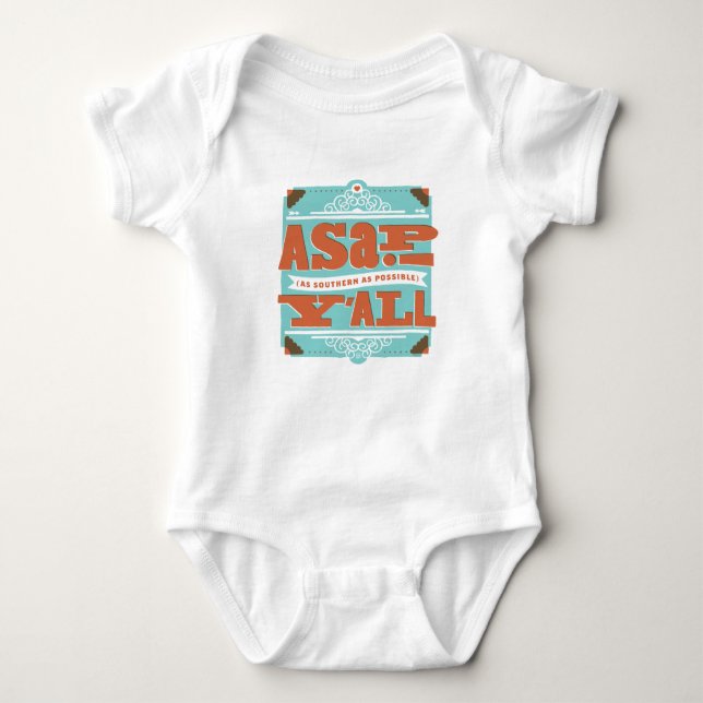 ASAP | As Southern As Possible Y'ALL Baby Bodysuit (Front)