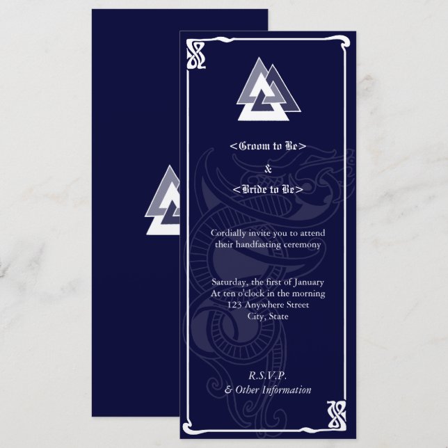 Asatru Handfasting Invitation (Front/Back)
