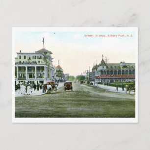 Asbury Ave., Asbury Park, NJ 1915 Vintage Postcard