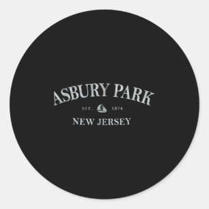 Asbury Park New Jersey _ Asbury Park Nj Sailboat  Classic Round Sticker