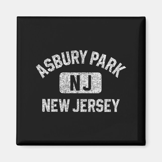 Asbury Park New Jersey Gym Style Distressed White  Magnet (Front)
