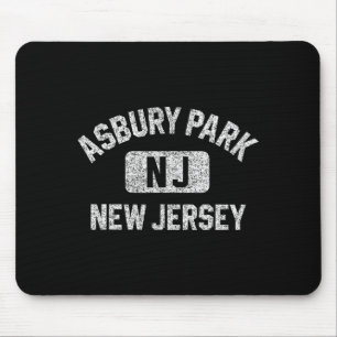 Asbury Park New Jersey Gym Style Distressed White Mouse Pad