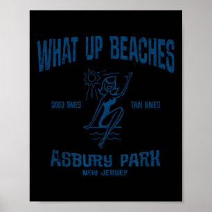 Asbury Park New Jersey Nj Funny Vintage Beaches Te Poster