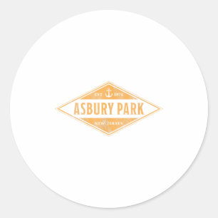 Asbury Park New Jersey Nj Souvenir Vacation Vintag Classic Round Sticker