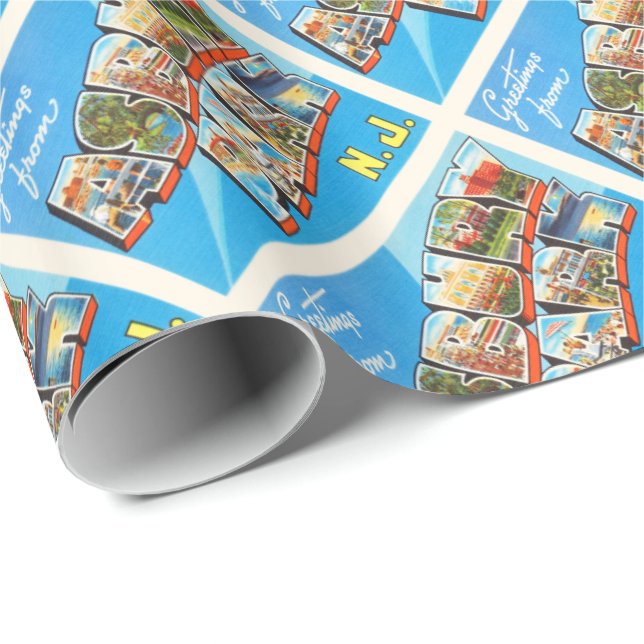 Asbury Park New Jersey NJ Vintage Travel Postcard- Wrapping Paper (Roll Corner)