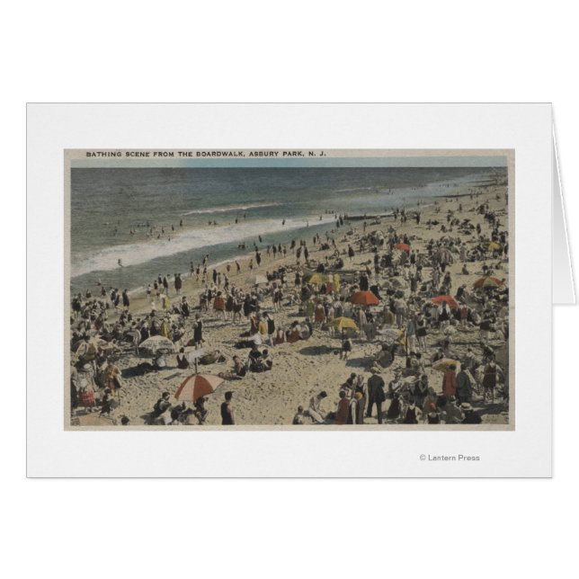 Asbury Park, NJ - Bathing Scene from Boardwalk (Front Horizontal)