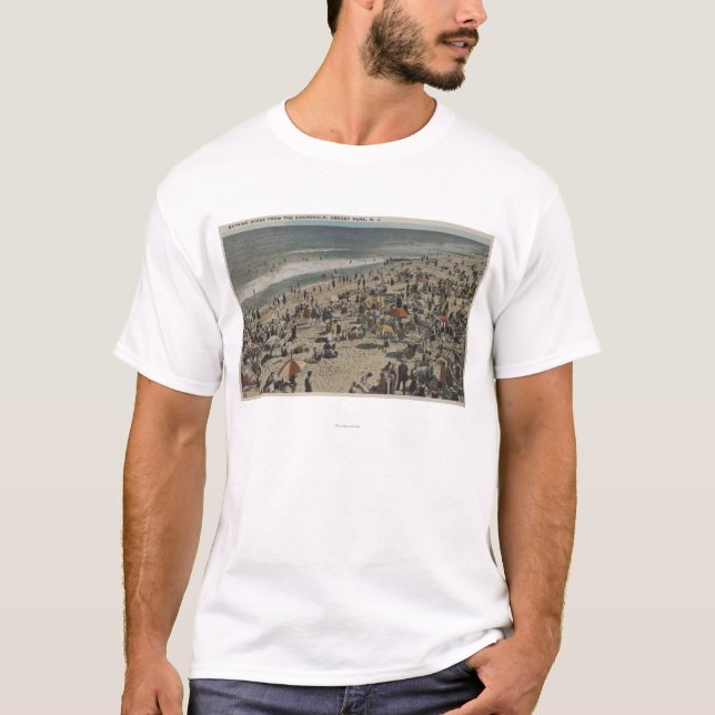 Asbury Park, NJ - Bathing Scene from Boardwalk T-Shirt (Front)