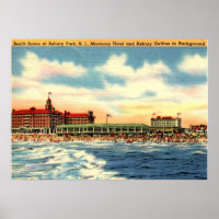 Asbury Park NJ, Beach Scene, Vintage
