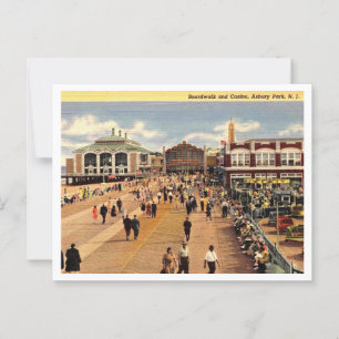 Asbury Park NJ Boardwalk and Casino 1940s Postcard
