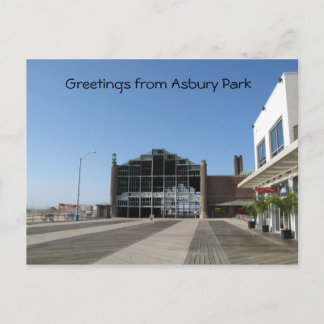 Asbury Park NJ Boardwalk - Casino Building Postcard