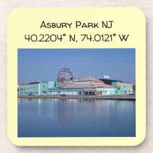 Asbury Park NJ Vintage Style Colour Party Drink Coaster