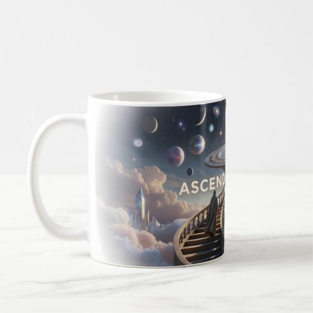 Ascend Above All Cosmic Galaxy Ceramic Mug (Left)
