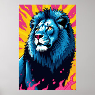 Ascendant King - Pop Art Lion Poster
