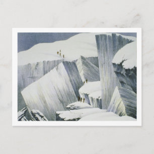 Ascending a Cliff, from 'A Narrative of an Ascent Postcard