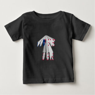 Ascending Patriotism: I Love USA Perspective Art Baby T-Shirt