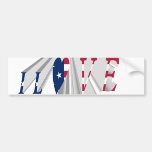 Ascending Patriotism: I Love USA Perspective Art Bumper Sticker