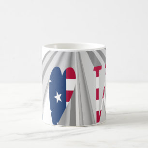 Ascending Patriotism: I Love USA Perspective Art Coffee Mug