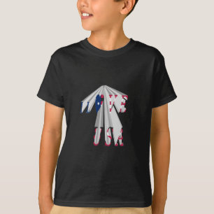 Ascending Patriotism: I Love USA Perspective Art T-Shirt