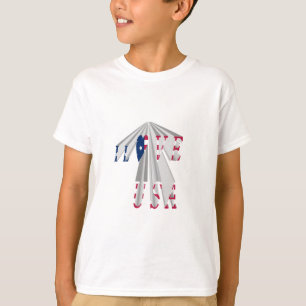 Ascending Patriotism: I Love USA Perspective Art T-Shirt