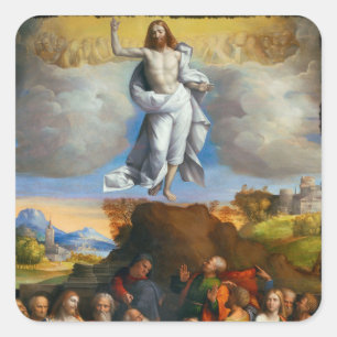 Ascension into Golden Clouds Square Sticker