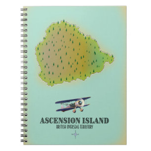 Ascension island british overseas territory map notebook