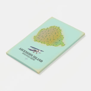 Ascension island british overseas territory map post-it notes