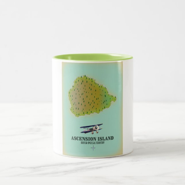 Ascension island british overseas territory map Two-Tone coffee mug (Center)