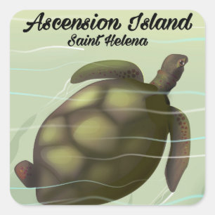 Ascension Island Sea Turtle Square Sticker