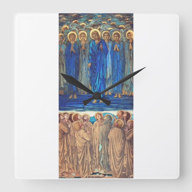 Ascension of Christ by Edward Burne Jones Square Wall Clock (Front)