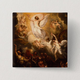 Ascension of Christ with Angels 15 Cm Square Badge