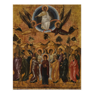 Ascension of Jesus Orthodox Christian Icon Poster