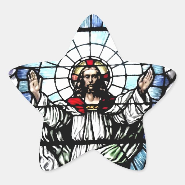Ascension of Jesus stained glass window Star Sticker (Front)