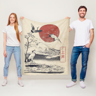 Ascension - Traditional Japanese Streetwear Design Fleece Blanket