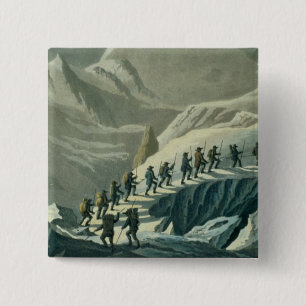 Ascent of Mr. De Saussure to the Summmit of Mont B 15 Cm Square Badge