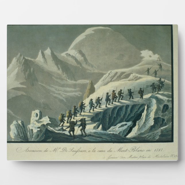 Ascent of Mr. De Saussure to the Summmit of Mont B Plaque (Front)