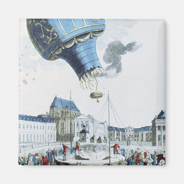 Ascent of the Montgolfier brothers hot-air balloon Magnet (Front)
