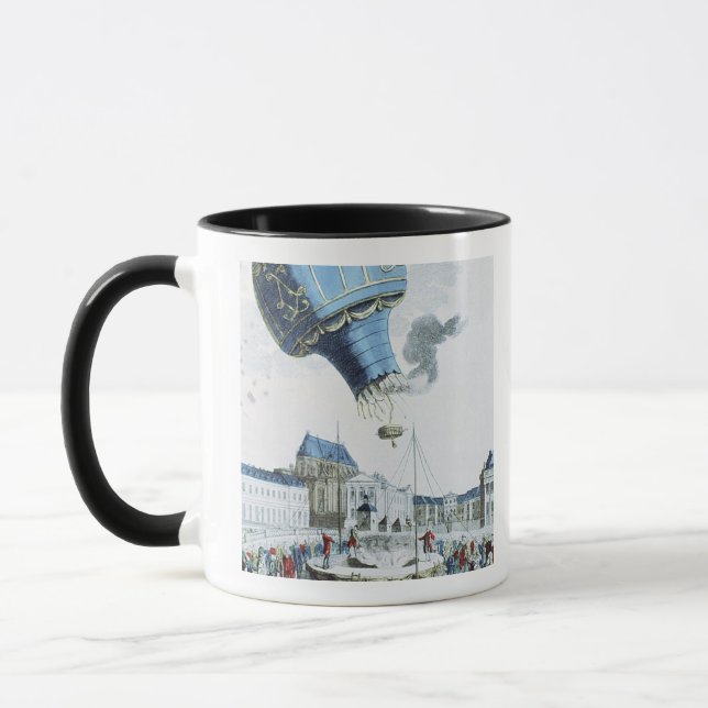 Ascent of the Montgolfier brothers hot-air balloon Mug (Left)
