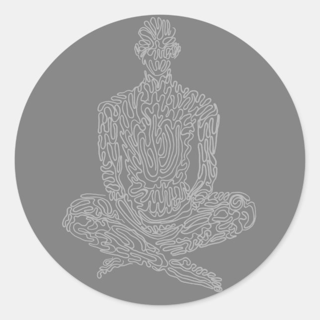 Ascetic (asphalt w/ grey) classic round sticker (Front)